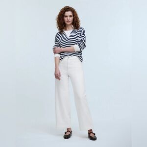 Madewell The Petite Curvy Perfect Vintage Wide-Leg Crop Jean in Tile White